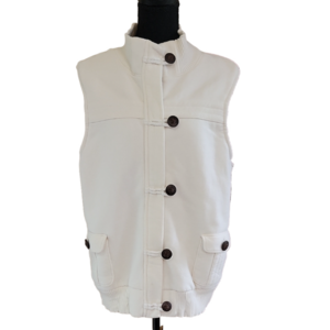 Old Navy Cream Sherpa Lined Pocketed Vest Size XXL
